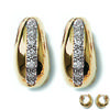 [D8024] - Gold Plated Hoop Earrings 'Diane' White Gold - 9x15 Mm