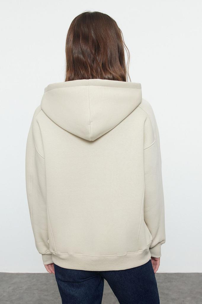 Женская модная стильная толстовка Stone Oversize, толстая флисовая вязаная толстовка с капюшоном