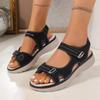 Large-sized Shoes Thick-soled Casual Sandals Velcro Sandals Women's Shoes