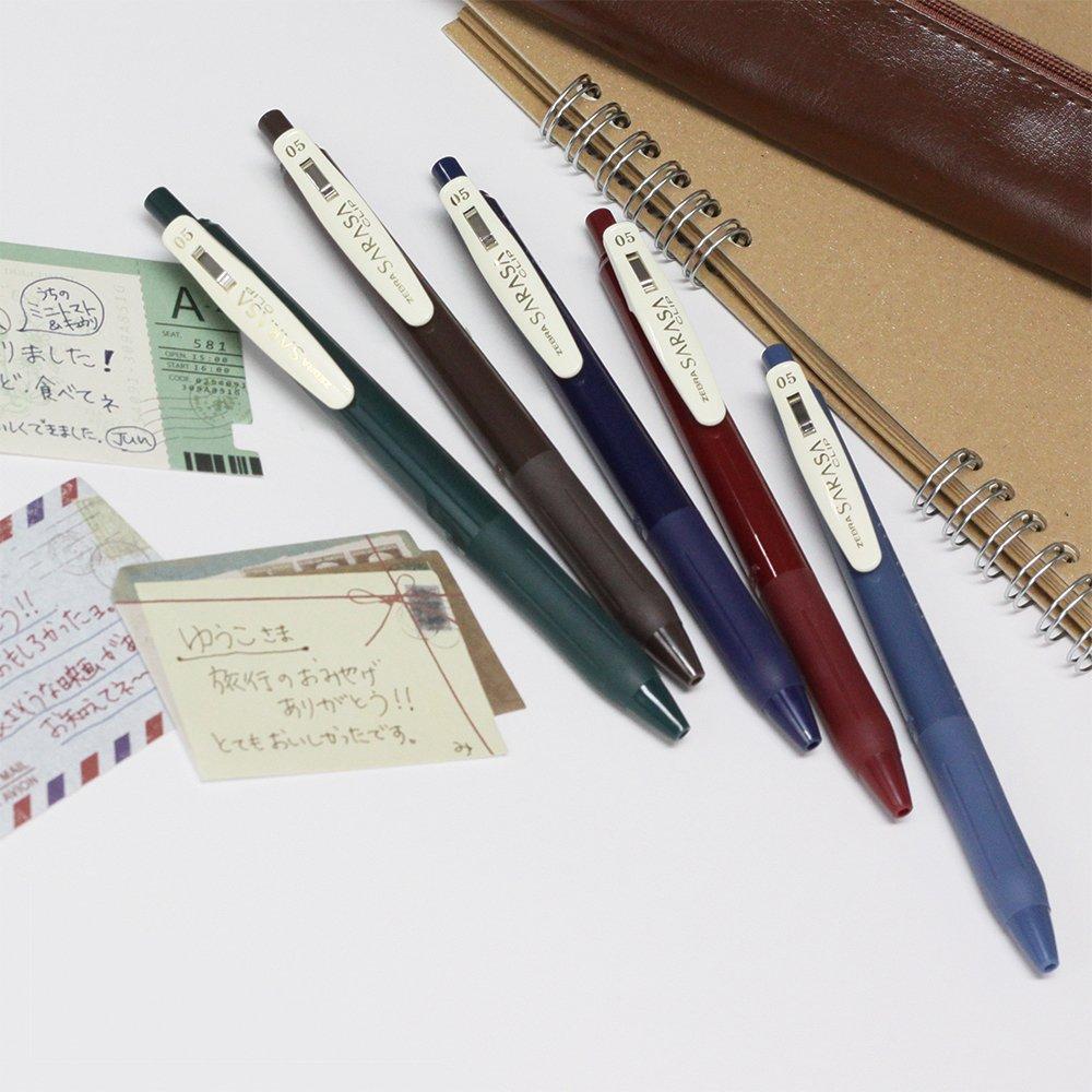 Zebra Sarasa Clip Gel Ballpoint Brown Pen, 0.5mm, Gray, 10-Piece Set, B-JJ15-VEG