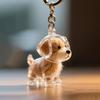 Cartoon Dog Shape Dog Hair Storage Box Hair Grooming Transparent Pet Hair Keychain Diy Handmade Acrylic Puppy Pendants Backpack