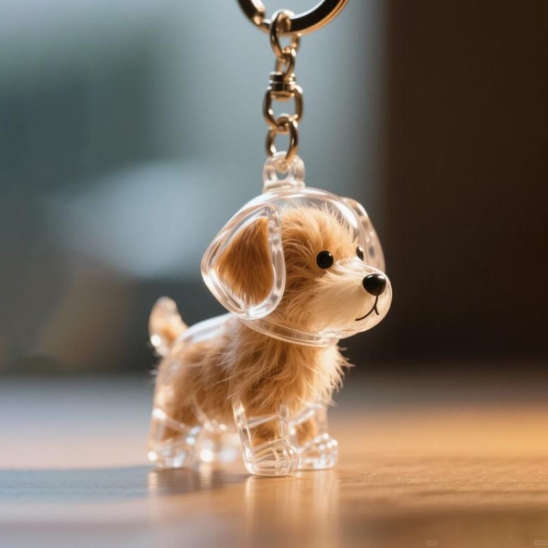 Cartoon Dog Shape Dog Hair Storage Box Hair Grooming Transparent Pet Hair Keychain Diy Handmade Acrylic Puppy Pendants Backpack