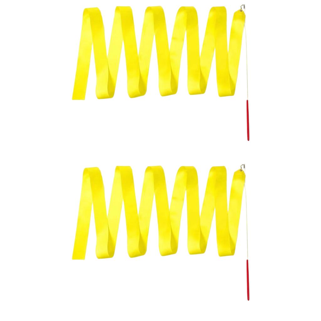 2Meters Colorful Gym Ribbon with Twirling Rod Ribbon Wand for Artistic Dancing Dance Ribbons Gymnastics Ribbon for Kids