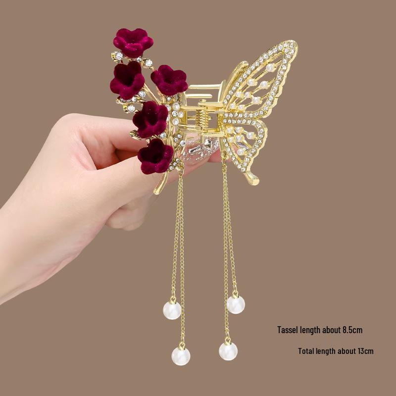 Elegant Metal Butterfly Hairpin with Tassel Pendant for Women, 2025 New Style