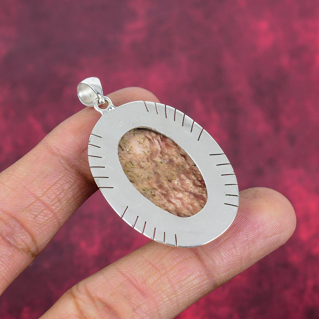 Rhodochrosite Jewelry, 925 Solid Sterling Silver Pendant, Handmade Gemstone Jewelry Pendant, For Memorial Day