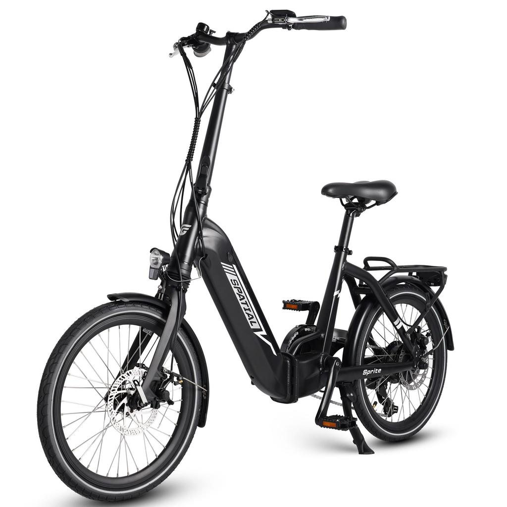 SPATIAL Sprite City Adult E-Bike With TowSeat 250W Motor 50KM Range 7-Speed IPX6 Waterproof 20 Inch Road Tires Outdoor Riding Electric Bicycle