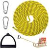 Water Skiing Rope with Handle Stainless Steel Carabiner Buckle 4m Nylon Tow Rope Sled Cart Pull Rope for Wakeboard Kneeboard Snowboard Equipment