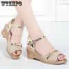 Wedge Heel Mom Sandals Women's Summer Chunky Heel Fashion Women's Comfortable Sandals Peep Toe