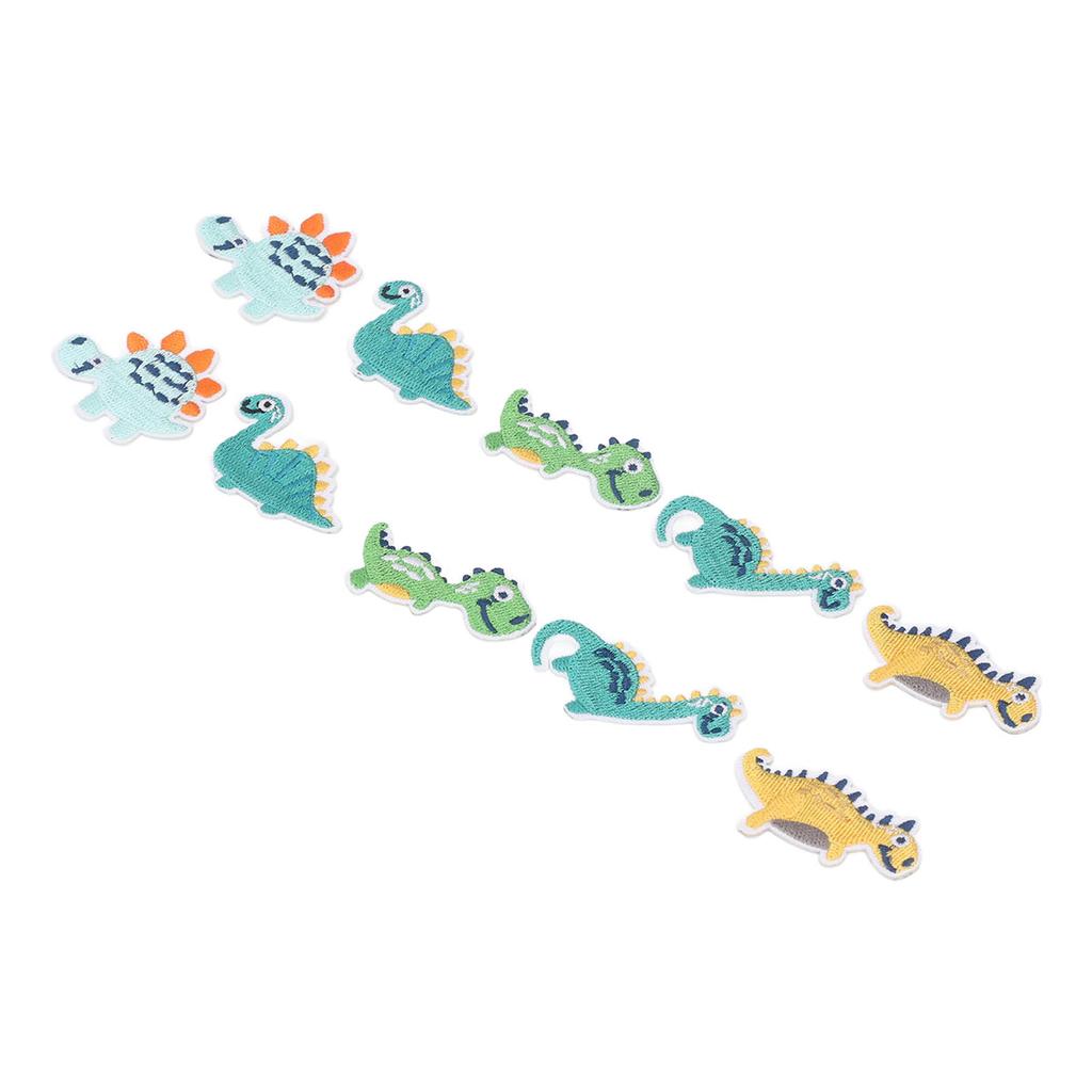 10pcs Dinosaur Patches Colorful DIY Clothing Small Dinosaur Shape Embroidery Iron On Patches for Dress Hat Jean Backpack