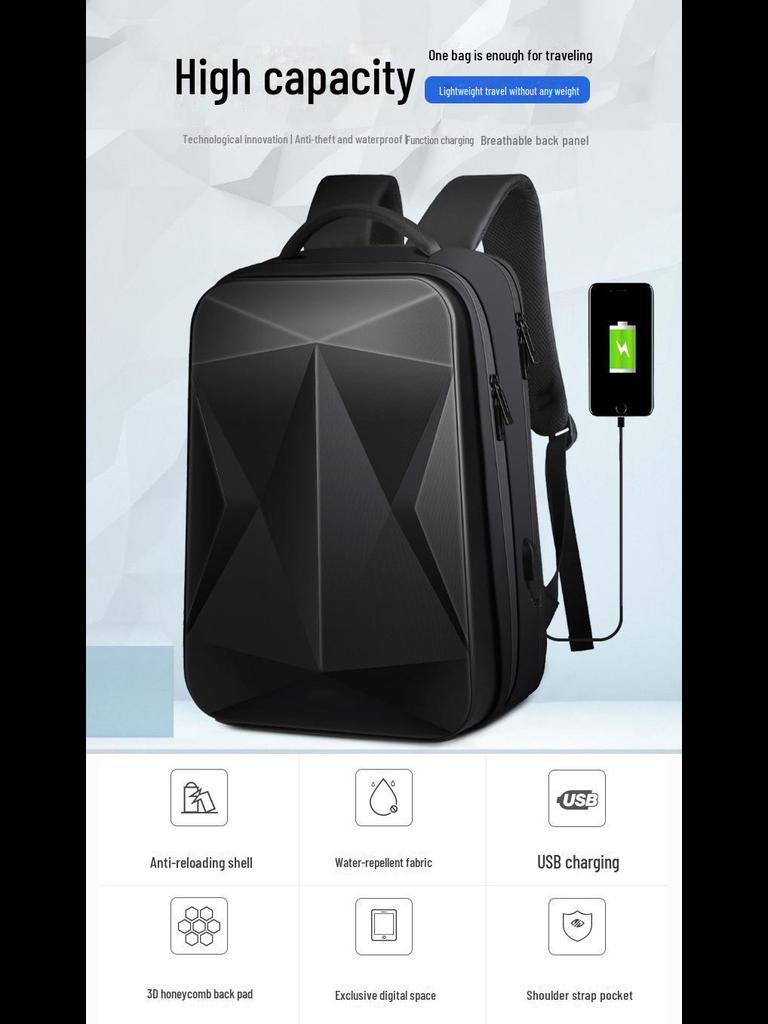 Men's Fashion Backpack, Women's High-End Travel Bag, Trendy E-Sports Laptop Bag, Business Waterproof School Bag