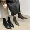 Spring Autumn Women Ankle Boots Fashion Thin High Heel Dancing Party Prom Shoes Laides Pointed Toe Short Booties