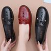 New Shoes Soft-soled Single Shoes Spring and Autumn Leather Shoes Comfortable and Non-slip Flat-soled Elderly Work Shoes Medium Old Women's Shoes