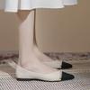 Fashion Splicing Color Pearl Pointed Toe Woman Flats Promotion Spring and Autumn Chic Point Comfortable Elegant Slip-on Shoes for Women