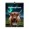Highland Cow Calendar 2026 Jan 2026 - Dec 2026 12 Month Planner Scottish Wall Art Decor for Home Office
