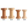 3Pcs Sewing Bobbins Easy To Use Embroidery Wood Project, Wooden Empty Spool
