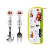 Vroom Vroom Stainless Steel Spoon Fork + Multi Case, Mixed Colors, 1 Set