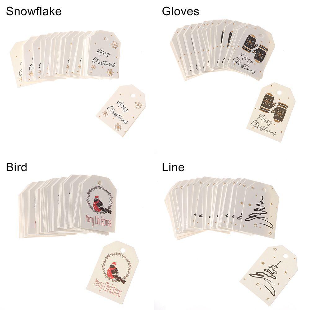 50PCS DIY Wrapping Supplies Xmas Decoration Hang Tags Christmas Labels Gift Wrapping Kraft Tag