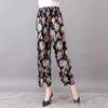 Casual Summer Women's Plus Size Ice Silk Stretch Pants - Loose, High Elastic Waist for Middle-Aged and Elderly