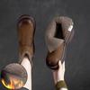 Winter Plush Warm Short Boots Retro Comfortable Genuine Leather Solid Color Versatile Women's Shoes