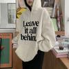 Women's Loose Korean Style Hooded Sweatshirt for Autumn and Winter