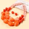 Bohemian Maxi Necklace for Women Double Layer Beads Chain Resin Gem Vintage Choker Jewellery Gifts GZW