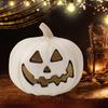 Halloween Pumpkin Lantern Light Up Pumpkin Ornament with Spooky Curved Face for Halloween Party Indoor Outdoor Decor