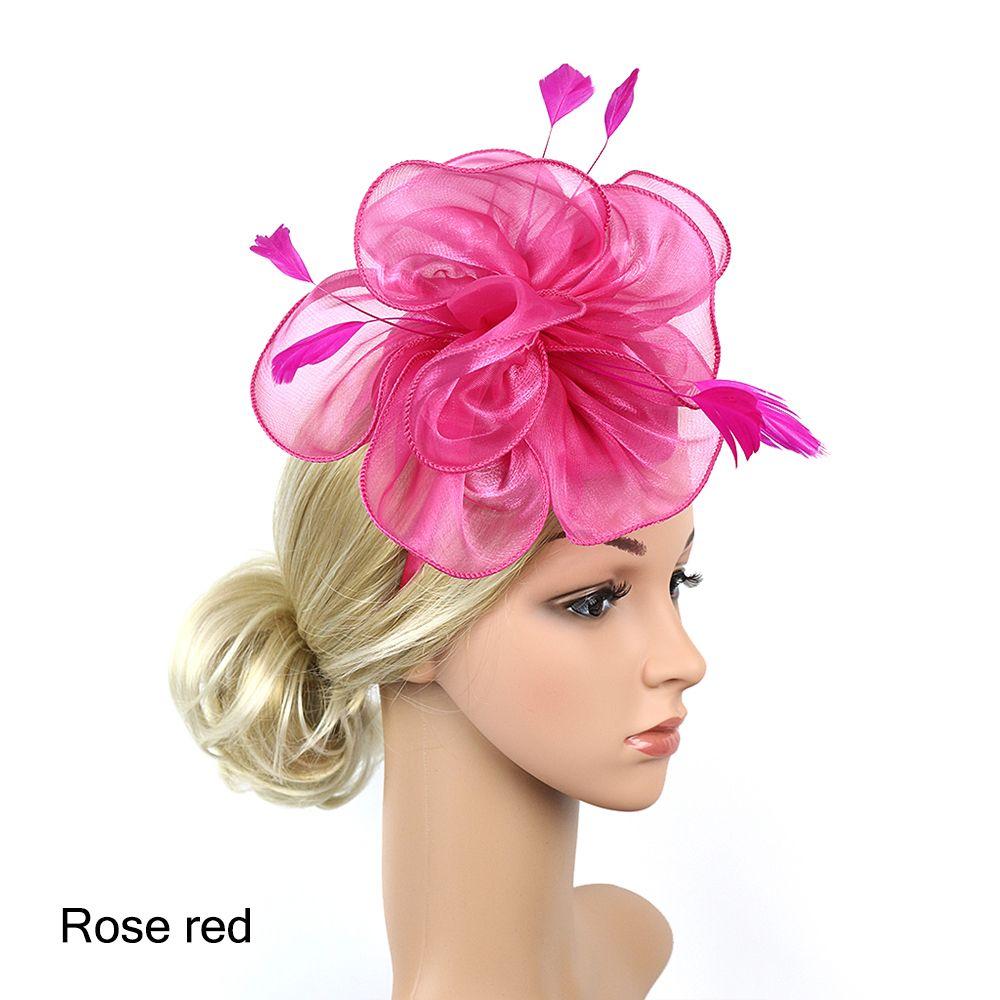 Hat Royal Ascot Race Wedding Fascinator Hats Headwear Cocktail Tea Party Feather Flower Headband