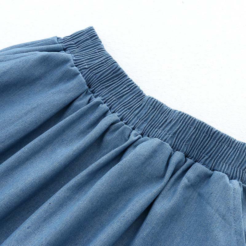 Half Skirt Women Cotton Summer Casual Versatile Elastic Women's Skirt Loose Comfortable Large Size Pleated Skirt