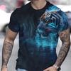 Summer Animal Tiger 3D Print T-Shirts Streetwear Men Fashion Harajuku Casual Oversized T Shirt Tees Tops Clothing