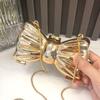 Golden Evening Bag Purses Handbag Luxury Designer Shoulder Bags Funny Shape Party Wedding Round Acrylic Shiny Clutch Purse