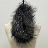 Women Fox Fur Scarf Natural Fluffy NeckWarmer Winter Female Warm Stylish Solid Knitted Ring Scarf