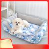 Cartoon Printed All-over Breathable Soft Bed Four-season Kennel Dog Kennel Cat Kennel Raised Pillow Neck Protector Spring and Summer Pet Supplies