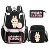3Pcs/set Cute  Printed Backpack with Shoulder Bag Pencil Case Schoolbag Teenager Student Boy Girl Large Capacity Bookbag