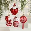 2Pcs Christmas Pendant Exquisite Mushroom Donut Santa Claus Shape Xmas Tree Hanging Ornament for Festive Decoration