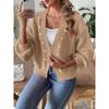 Women's Short Fall/winter Beaded Casual Loose Unbuttoned Sweater