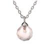 [R0822] - Silver 'Meghan' Rose Quartz Necklace (rhodium-plated) - 6 Mm