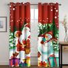 3D Christmas Curtains Christmas Christmas Tree Snowman Red Curtains Balcony Living Room Window Decorative Curtains 2 Panels