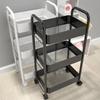 Multi-Layer Mobile Storage Rack for Bathroom, Kitchen, or Bedroom - Floor-Standing Trolley Shelf
