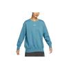 Solid Color Logo Round Neck Long Sleeve Casual Sweatshirt Women Sweatshirt Blue DQ5734-440