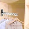 Indoor Space Saving Clothes Drying Rack Stainless Steel Clothes Folding Hangers Laundry Storage Supplies Wall Mounted 6 Holes