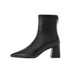High-heeled Short Boots Women's Autumn and Winter New Zipper Pointed Women's Boots Bare Boots Versatile Martin Boots Women's Shoes
