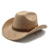 Hat Men'S, Large Edge Suede Sunscreen Sun Hat Hemming Riding Hat Prairie Cowboy Hat Gift Hat