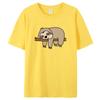 Sloth Cartoon Sweet 90s Cute Graphic T-shirt Print T Shirt Short Sleeve Summer Clothes Women Clothing Fashion Basic Tee Top