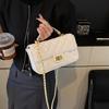 New Fashion Embroidered Thread Patent Leather Rhombus Chain Bag Portable Shoulder Crossbody Trendy Women's Bag