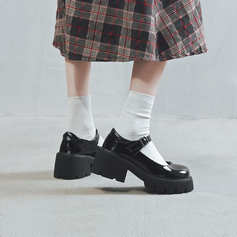 Super Yuan Small Leather Shoes Women's 2025 Autumn New High-heeled Single Shoes Japanese College Style Mary Jane Shoes JK Uniform Shoes Women