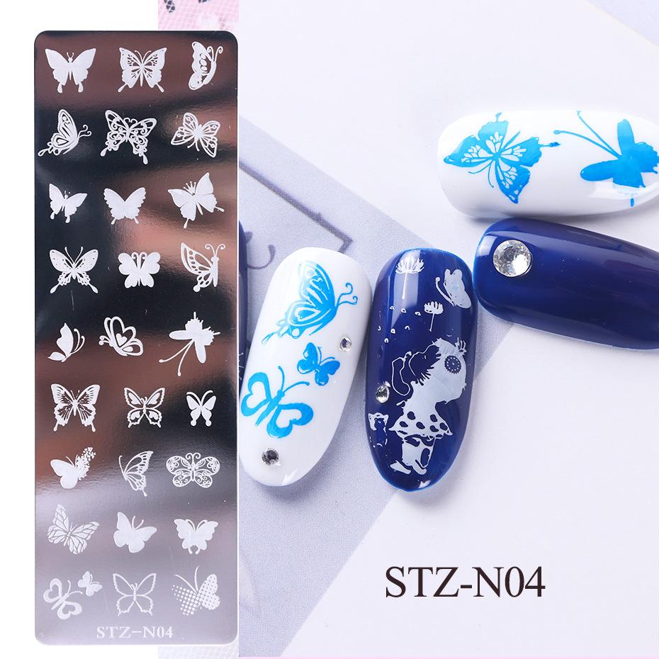1PC Stainless Steel Printing Nail Stamping Plates Manicure Leaves Maple Template Mold Xmas Snowflakes Nail Art DIY Decorations