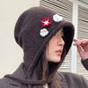Осенне-зимняя вязаная панама с цветами, новая шляпа, женская милая шляпа-ведро, повседневная универсальная панама