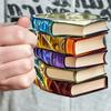 Painted Book Cup 3D Stacked Book Coffee Mug 300ml Unique Reading Atmosphere Mug Literary Collection Gifts for Book Lovers