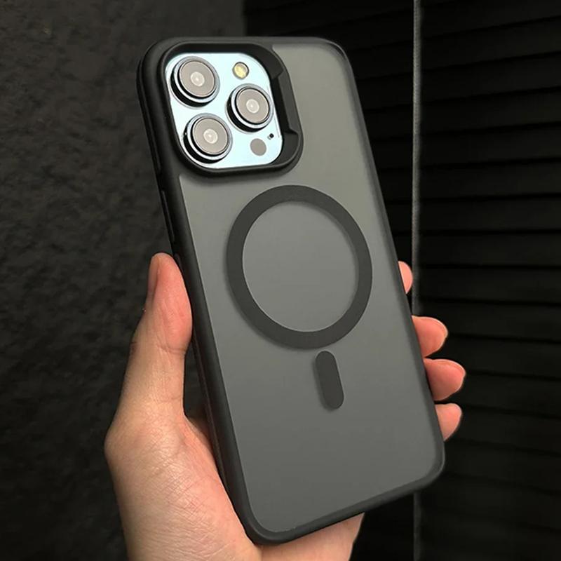 Luxury Matte Translucent Armor Case For iPhone 16 15 14 13 12 11 Pro Max Plus Magsafe Magnetic Wireless Charging Shockproof Cover