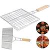 Folding Fish Grilling Rack Reusable BBQ Grilling Basket for Outdoor Grill Vegetables
